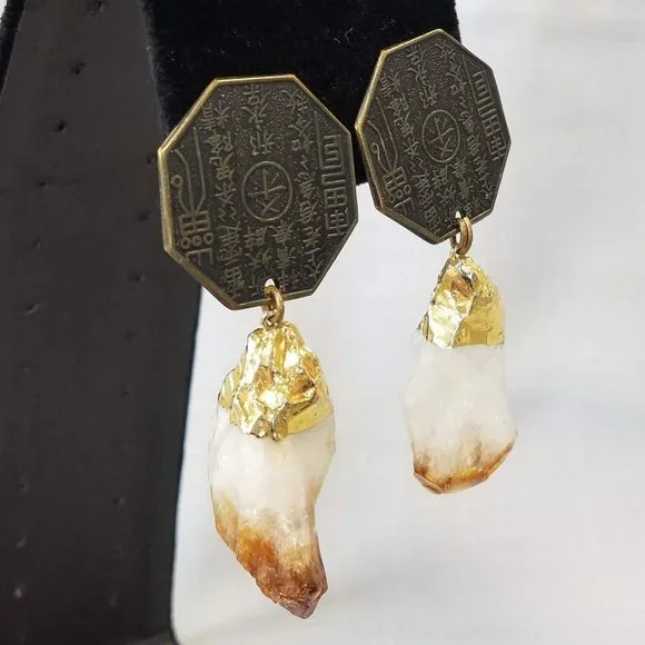 Karen Roache Unique Chinese Good Luck Crystal Clip-on Earrings - Picture 7 of 15